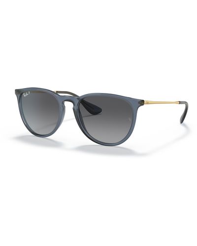 Ray-Ban Erika Classic Sunglasses Transparent Blue Frame Gray Lenses Polarized 54-18 - Black