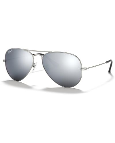 Ray-Ban Aviator mirror lunettes de soleil monture verres gris polarisé - Noir