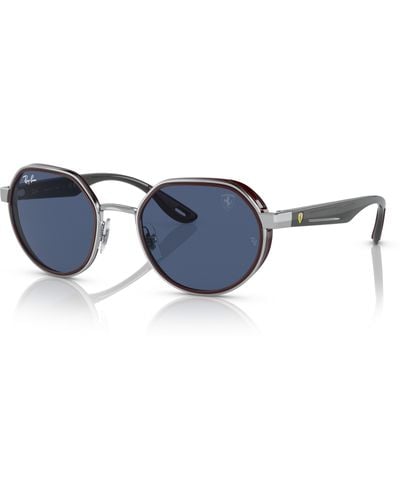 Ray-Ban Rb3703m Scuderia Ferrari Collection Sunglasses Frame Blue Lenses - Black