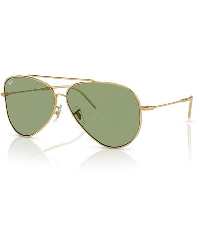 Ray-Ban Rbr0101s Aviator Reverse Sunglasses - Green