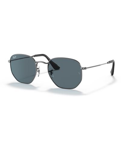 Ray-Ban Hexagonal @collection Sunglasses Frame Blue Lenses - Black
