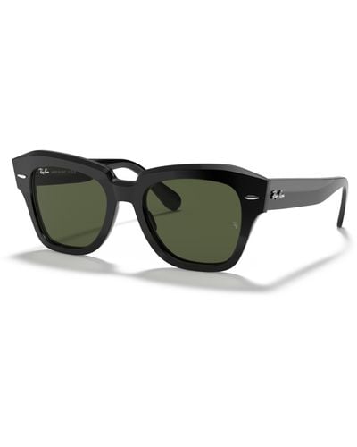 Ray-Ban State street lunettes de soleil monture verres vert - Noir