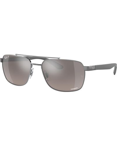 Ray-Ban Sunglasses Man Rb3701 - Grey Frame Grey Lenses Polarized 59-17 - Black