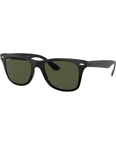 Ray-Ban Wayfarer Liteforce Sonnenbrillen Schwarz Fassung Grün Glas Polarisiert 52-20 - Mehrfarbig