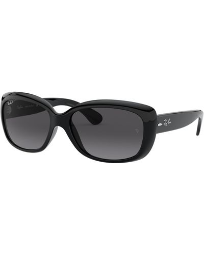 Ray-Ban Jackie ohh gafas de sol montura gris lentes polarizados - Negro