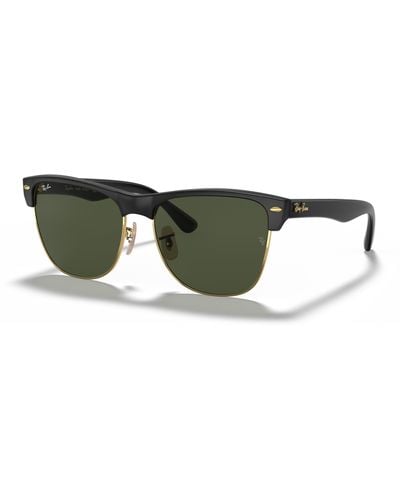 Ray-Ban Clubmaster Oversized Sonnenbrillen Schwarz Fassung Grün Glas 57-16 - Mehrfarbig