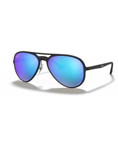 Ray-Ban Sunglasses Unisex Rb4320ch Chromance - Black Frame Blue Lenses Polarized 58-16