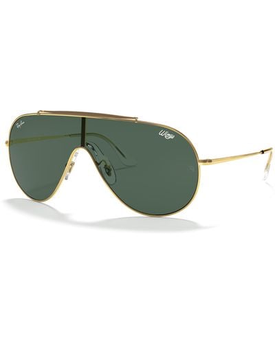 Ray-Ban Sunglasses Man Wings - Gold Frame Green Lenses 01-33