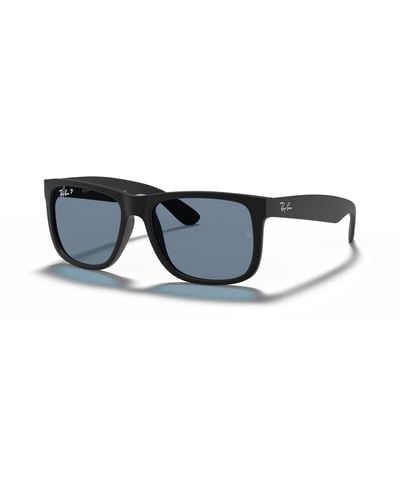 Ray-Ban Justin Classic Sunglasses Frame Blue Lenses Polarized - Black