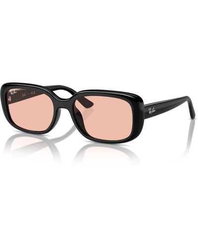Ray-Ban Rb4421d Washed Lenses Bio-based Sunglasses Frame Pink Lenses - Black