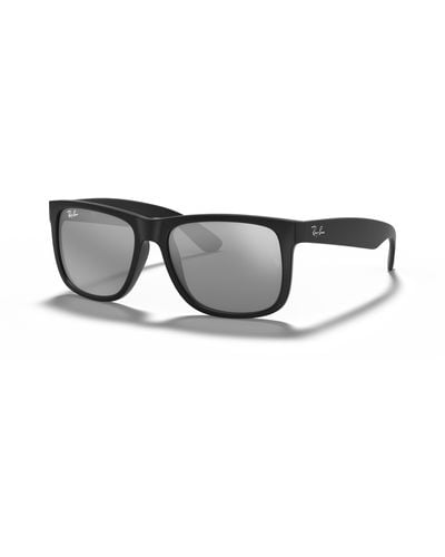 Ray-Ban Rb4165f Justin Low Bridge Fit Rectangular Sunglasses - Black