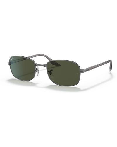 Ray-Ban Sunglasses Unisex Rb3690 - Gray Frame Green Lenses 51-21 - Black