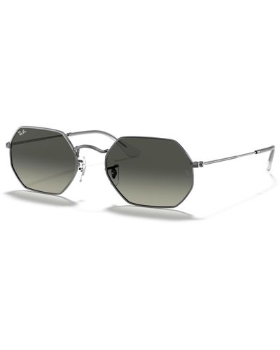 Ray-Ban Sunglasses Unisex Octagonal Classic - Gunmetal Frame Gray Lenses 53-21 - Multicolor