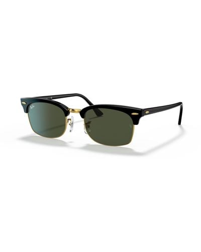 Ray-Ban Sunglasses Unisex Clubmaster Square Legend Gold - Mock Tortoise Frame Green Lenses 52-21 - Multicolor