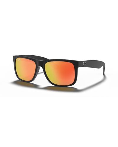 Ray-Ban Justin color mix lunettes de soleil monture verres or - Noir