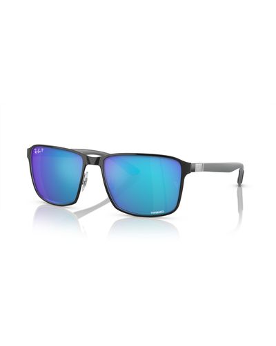 Ray-Ban Rb3721ch Chromance Zonnebrillen Montuur Blauw Glazen Gepolariseerd - Zwart