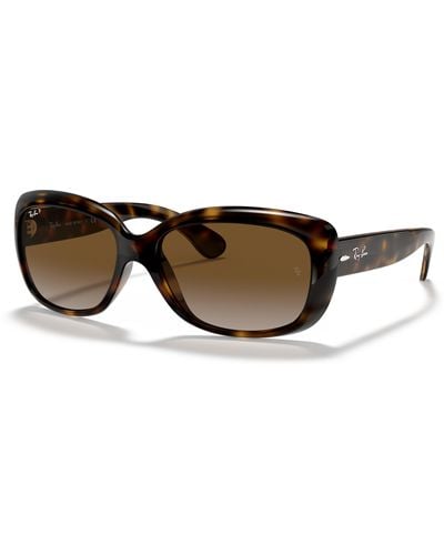 Ray-Ban Jackie ohh gafas de sol montura marrón lentes polarizados - Negro