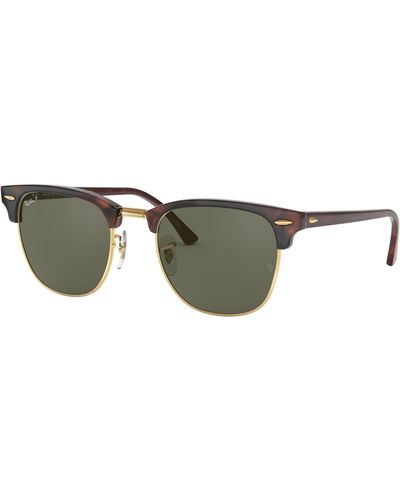 Ray-Ban Clubmaster classic lunettes de soleil monture verres vert polarisé - Noir