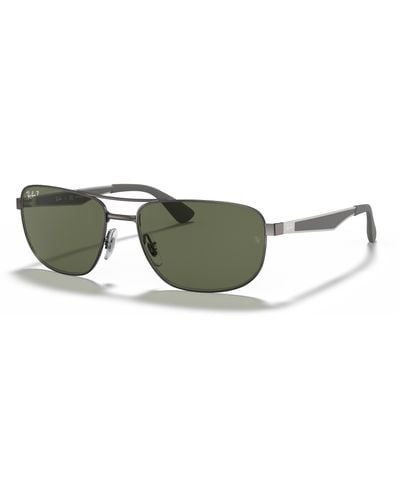 Ray-Ban Sunglasses Man Rb3528 - Gunmetal Frame Green Lenses Polarized 61-17 - Multicolour