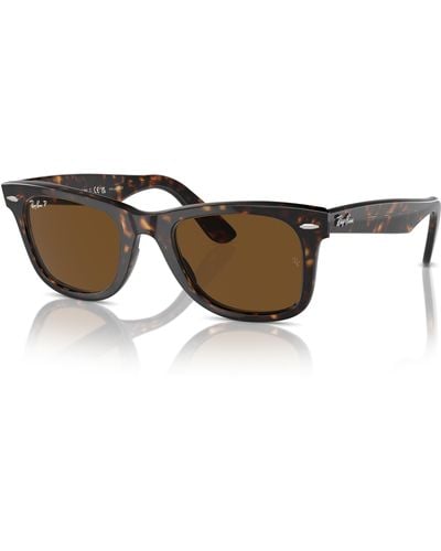 Ray-Ban Original Wayfarer Classic Sonnenbrillen Tortoise Fassung Grün Glas 50-22 - Mehrfarbig