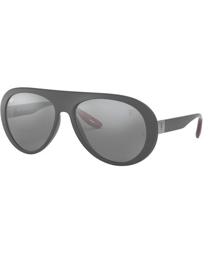 Ray-Ban Rb4310m Scuderia Ferrari Collection Sunglasses Grey Frame Gold Lenses Polarized 58-16
