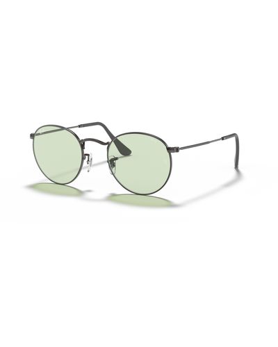 Ray-Ban Round Metal Zonnebrillen Goud Montuur Groen Glazen 50-21 - Zwart