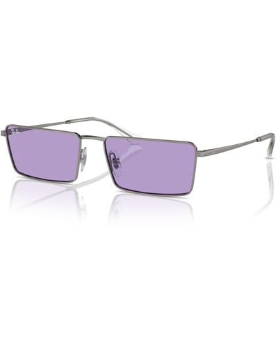 Ray-Ban Emy bio-based gafas de sol montura violeta lentes - Negro