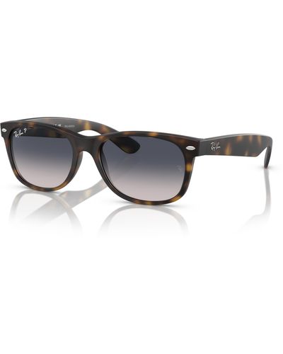 Ray-Ban New wayfarer classic lunettes de soleil monture verres bleu polarisé - Noir