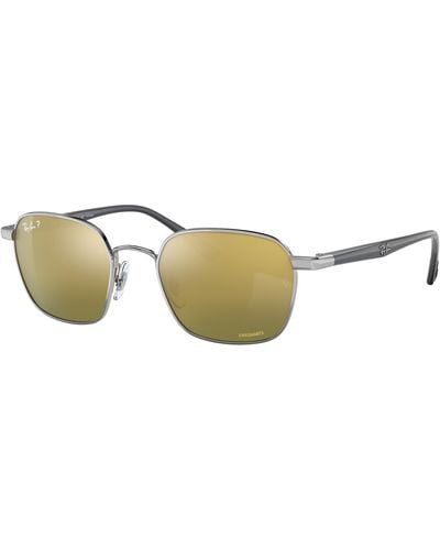 Ray-Ban Sunglasses Man Rb3664ch Chromance - Shiny Black Frame Blue Lenses Polarized 50-19