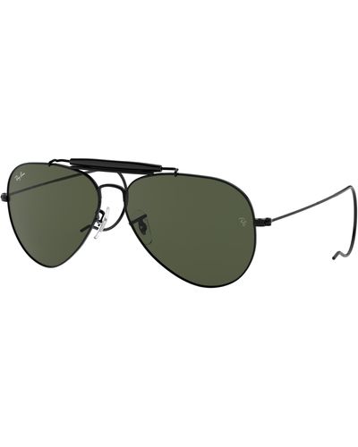 Ray-Ban Sunglasses Unisex Outdoorsman - Black Frame Green Lenses 58-14
