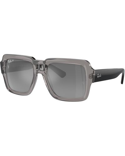 Ray-Ban Magellan Bio-based Sunglasses Frame Silver Lenses Polarized - Grey