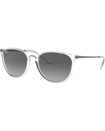 Ray-Ban Erika Colour Mix Sunglasses Shiny Violet Frame Grey Lenses 57-18 - Black