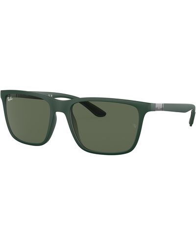Ray-Ban Rb4385 Sunglasses Matte Green Frame Green Lenses 58-18