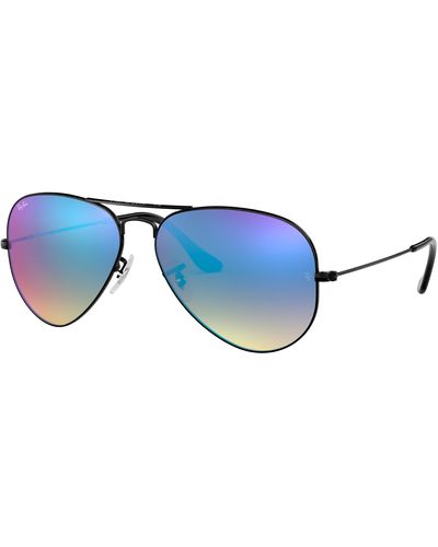 Ray-Ban Aviator Flash Lenses Gradient Sunglasses Frame Blue Lenses