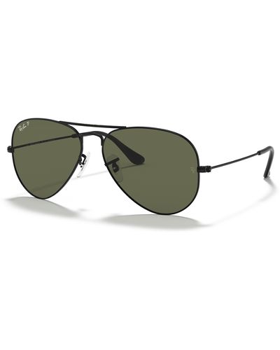 Ray-Ban Aviator Classic Sunglasses Frame Green Lenses Polarized - Black