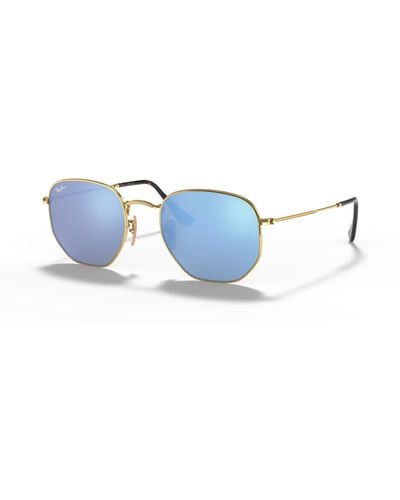 Ray-Ban Hexagonal flat lenses gafas de sol montura azul lentes - Negro