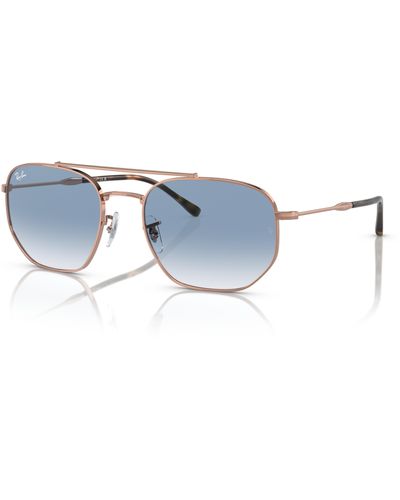 Ray-Ban Rb3707 Sonnenbrillen Rotgold Fassung Blau Glas 54-20 - Schwarz