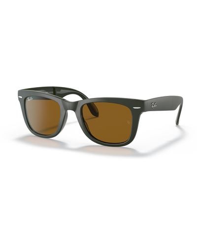 Ray-Ban Wayfarer Folding Classic Sonnenbrillen Militärgrün Fassung Braun Glas 50-22 - Mehrfarbig