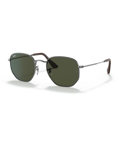 Ray-Ban Hexagonal @collection Sunglasses Frame Green Lenses - Black