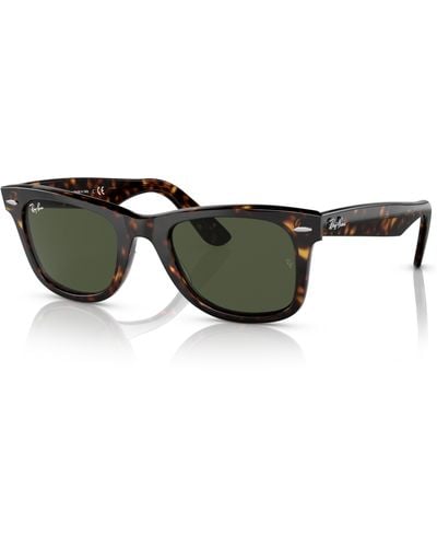 Ray-Ban Rb2140 Original Wayfarer Sunglasses, Tortoise/green, 54 Mm - Multicolor