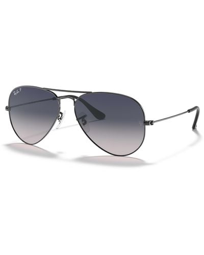 Ray-Ban Aviator Gradient Sunglasses Frame Blue Lenses Polarized - Black