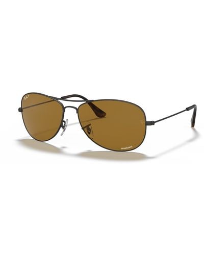 Ray-Ban Rb3562 Chromance Mirrored Aviator Sunglasses - Brown