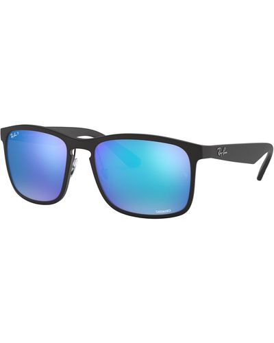 Ray-Ban Sunglasses Man Rb4264 Chromance - Black Frame Blue Lenses Polarized 58-18
