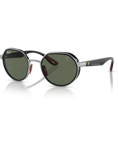 Ray-Ban Rb3703m Scuderia Ferrari Collection Zonnebrillen Zwart Montuur Groen Glazen 51-21