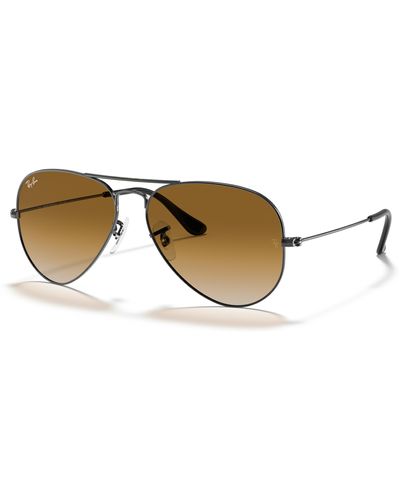 Ray-Ban Aviator gradient gafas de sol montura marrón lentes - Negro