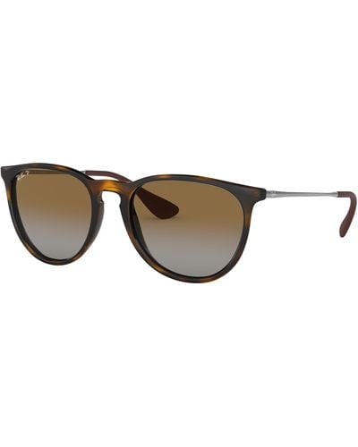 Ray-Ban Erika Classic Sunglasses Frame Brown Lenses Polarized - Black