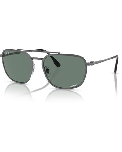 Ray-Ban Rb3708 Chromance Sunglasses Gunmetal Frame Gray Lenses Polarized 59-18 - Black