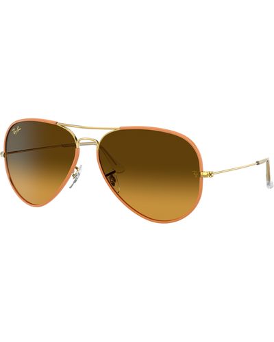 Ray-Ban Aviator Full Colour Legend Sunglasses Frame Orange Lenses - Black