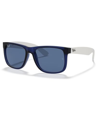 Ray-Ban JUSTIN COLOR MIX Gafas de sol Blanco Montura Azul Lentes 54-16 - Negro