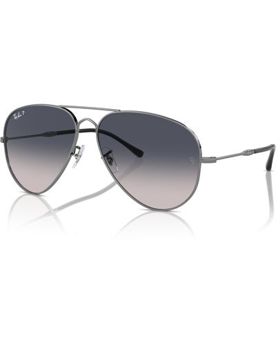 Ray-Ban Old aviator gafas de sol montura azul lentes polarizados - Negro